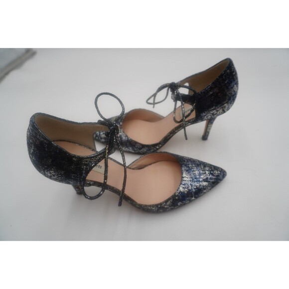 LK Bennett London Fauna Metallic Crackle Leather Suede Pointy Toe Pump Heel 39.5 - Picture 1 of 13